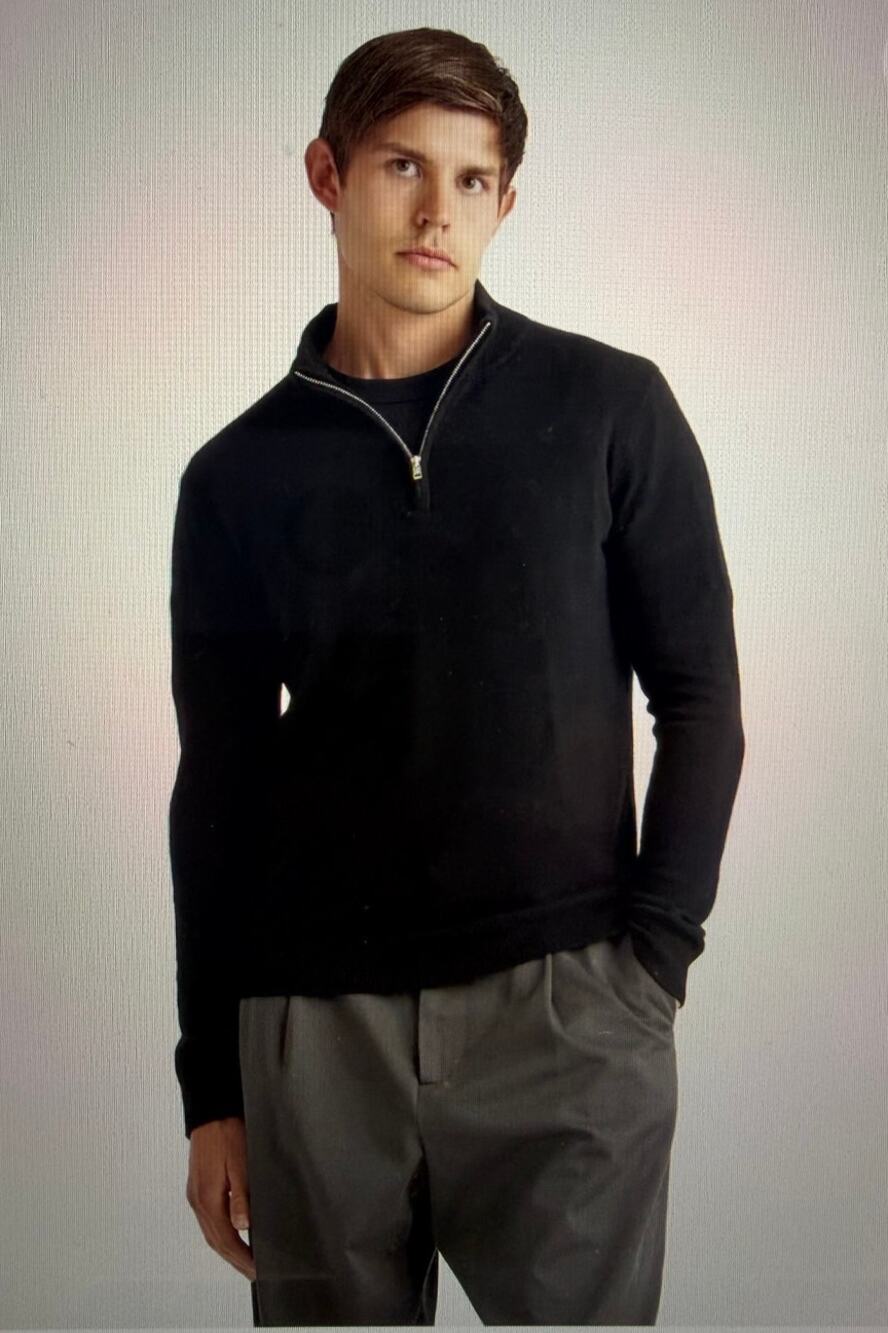 NWT Mongolian Cashmere Quarter Zip Sweater Men's Large (B130440)